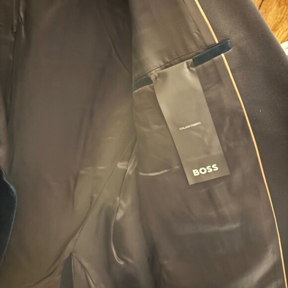 HUGO BOSS - Cotton Velvet Tuxedo - Turquoise - Picture 6 of 16